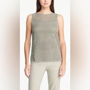NEW Sarah Pacini graphic signature Knit Tunic sleeveless mesh knit one Size